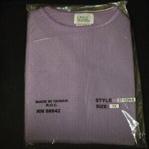 Vintage Only Necessities Lavender Waffle Knit Thermal Top